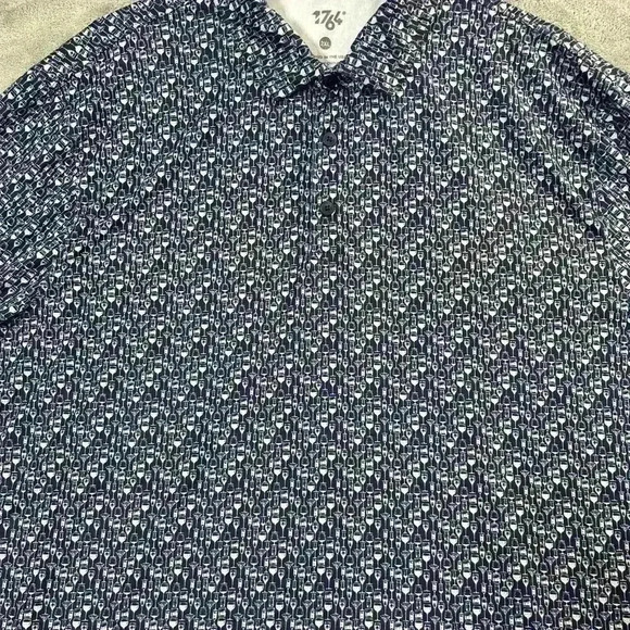 1764 Shirt Mens 2XL Cocktail Print Performance Golf Polo Breathable Drinking AOP - Picture 4 of 10